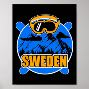 Wintersport Ski Skiing Snowboard Sweden Poster