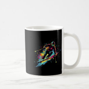 Wintersports Alpine Paint Splash Skier Snow Ski Bo Coffee Mug