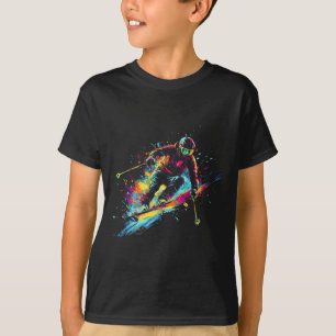 Wintersports Alpine Paint Splash Skier Snow Ski Bo T-Shirt