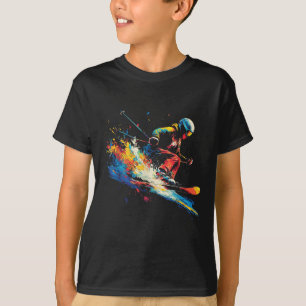 Wintersports Alpine Paint Splash Skier Snow Ski Bo T-Shirt