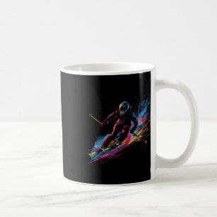 Wintersports Alpine Paint Splash Skier Snow Ski Gi Coffee Mug