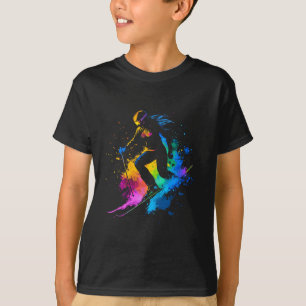 Wintersports Alpine Paint Splash Skier Snow Ski Gi T-Shirt