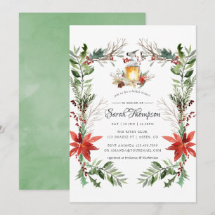 Wintertide Woodland Christmas Bridal Shower Invitation