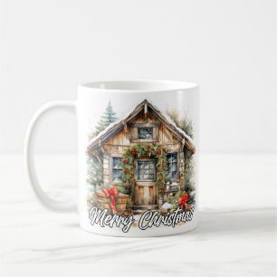 Wintertime Happy Holidays Country Cottage Coffee Mug