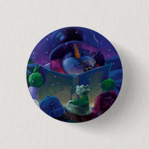 Wintertime Reading 1 Inch Round Button