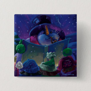 Wintertime Reading 2 Inch Square Button