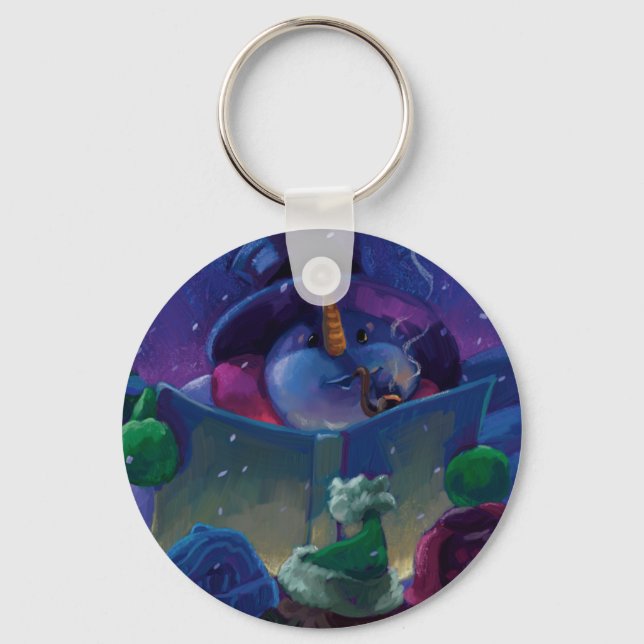 Wintertime Reading Keychain (Front)
