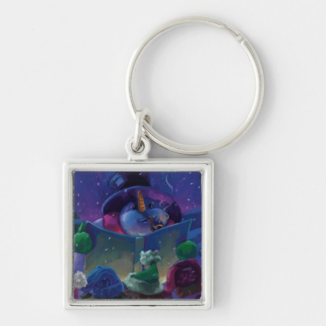 Wintertime Reading Keychain (Front)