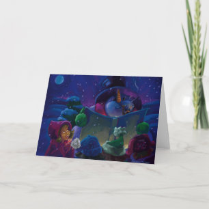 Wintertime Reading Snowman Holiday Card