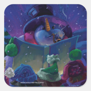 Wintertime Reading Square Sticker