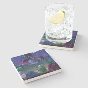 Wintertime Reading Stone Coaster