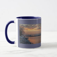 Wintertime River Sunset Mug