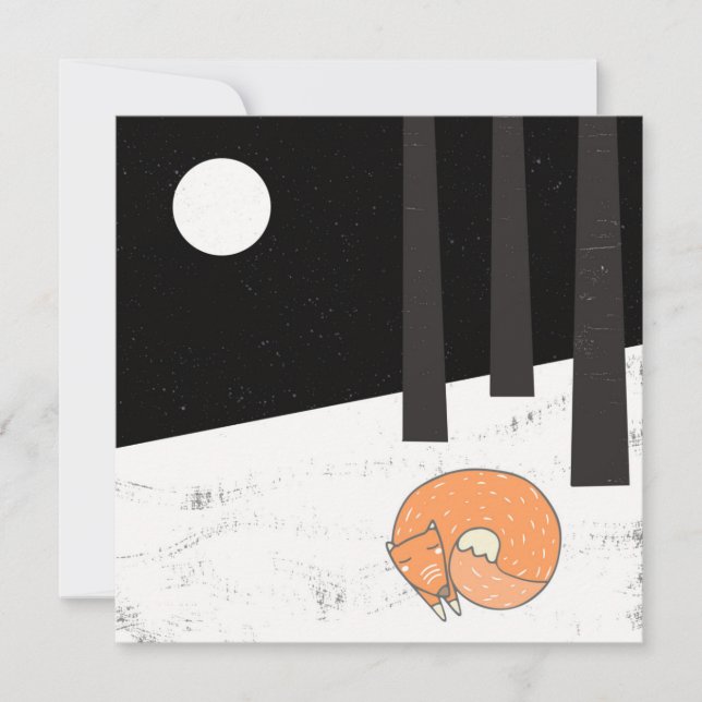 Wintertime- Sleeping Fox - Illustration (Front)