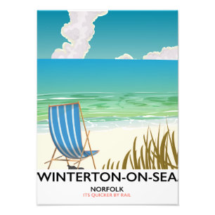 Winterton-on-Sea Norfolk Beach travel poster