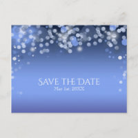 Wintery Blue Lights Winter Wedding Save the Date