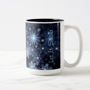 Wintery Blue Snowflake Pattern Mug