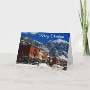 Wintery City Night Holiday Christmas Card