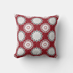 Wintery Floral Pattern Custom Throw Pillow