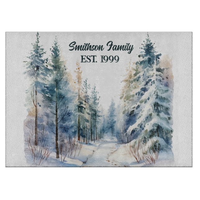 Wintery Forest  Cutting Board (Front)