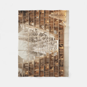 Wintery Library Fleece Blanket