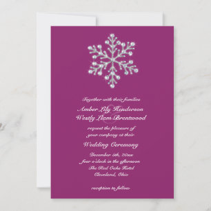 Wintery Magenta Faire-part de mariage 2