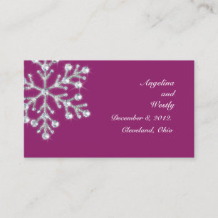 Wintery Magenta Wedding Website Card