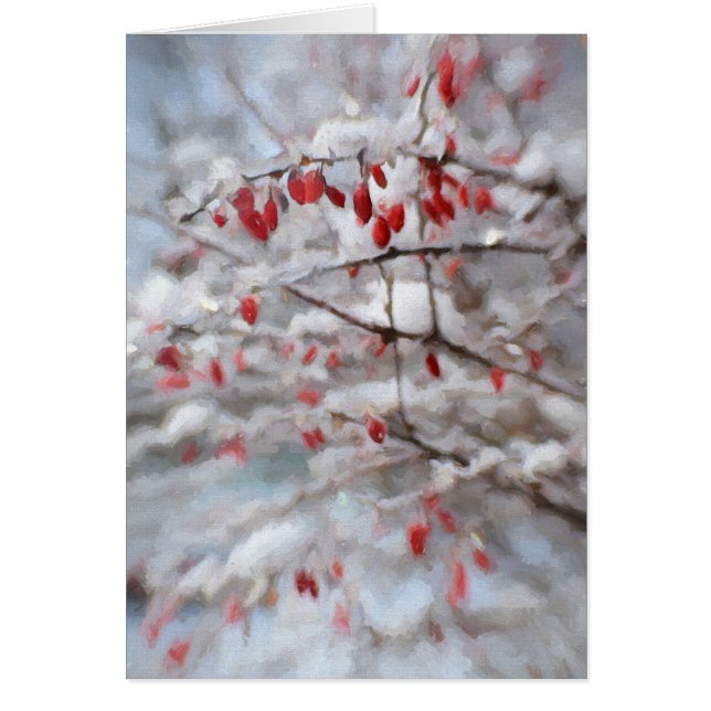 Wintery Red Berries Card (Front)