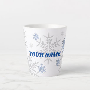 Wintery Snowflakes Latte Mug