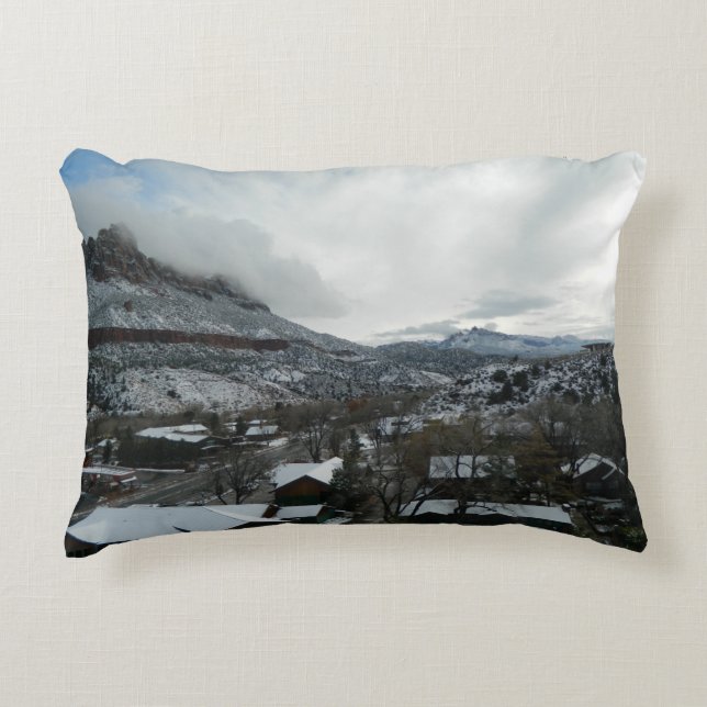Wintery Town Accent Pillow (Front)