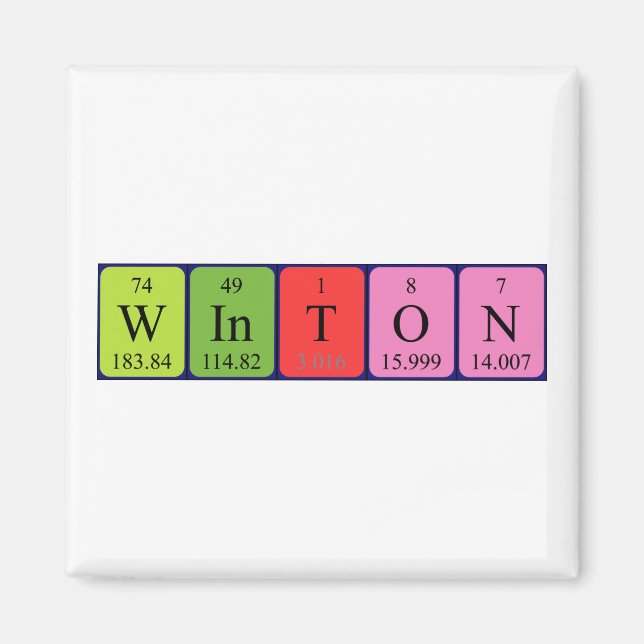 Winton periodic table name magnet (Front)