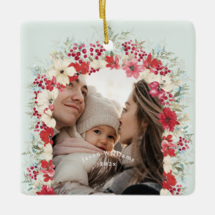wintry christmas holidays 2 photo 1st christmas ceramic ornament