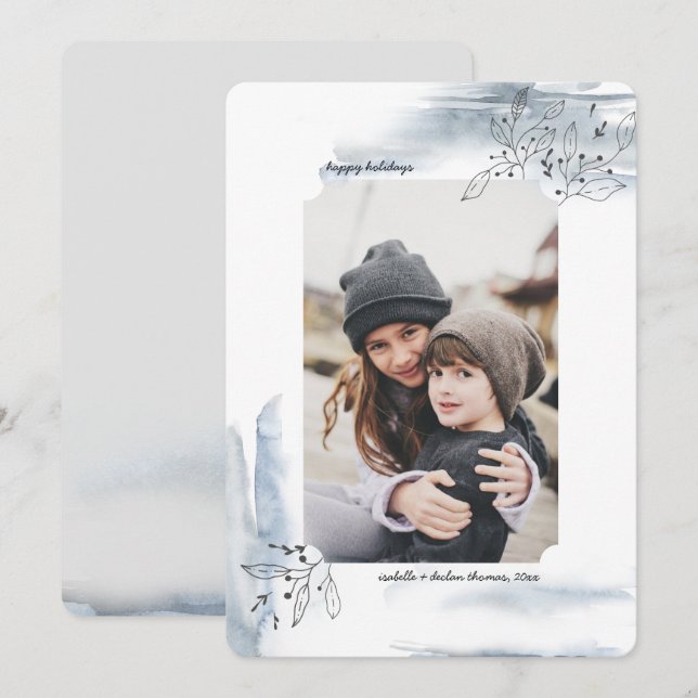 Wintry Days Christmas Holiday Photo Card (Front/Back)