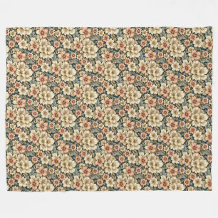 Wintry Floral Azaleas and Rose Fleece Blanket