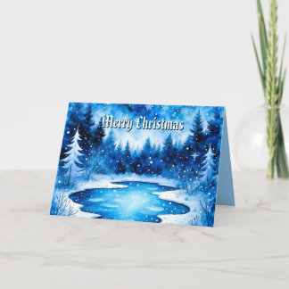 Wintry Frosted Christmas Holiday Card