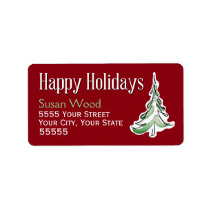 Wintry Pine Holiday Address Labels