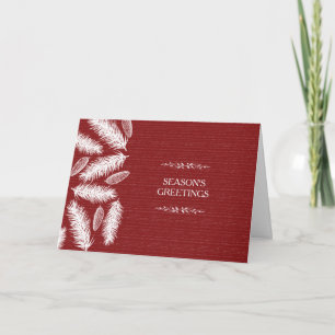 Wintry Red Pinecone Christmas Holiday Corporate Card
