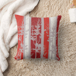Wintry Reds Throw Pillow