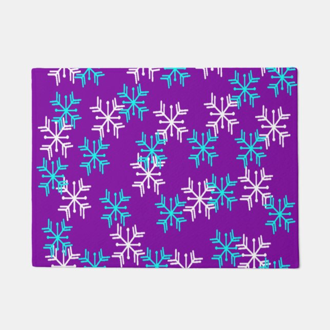 Wintry Snowflakes Doormat (Front)