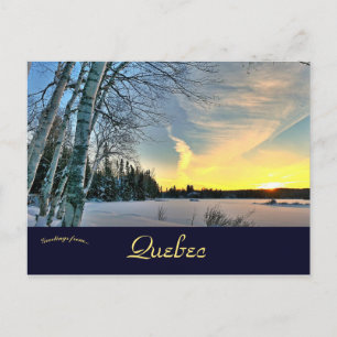Wintry Twilight in Quebec Postcard