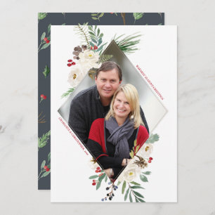 Wintry Wonderland Diamond Photo Holiday Flat Card