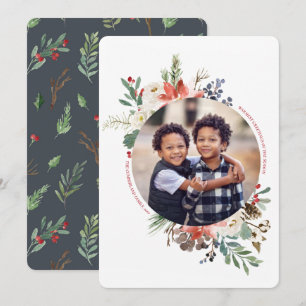 Wintry Wonderland Round Photo Holiday Flat Card