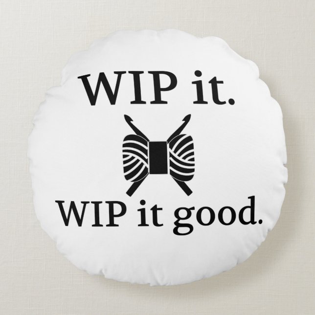 WIP It Good Crafts Crochet Round Pillow (Front)