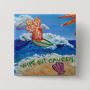 Wipe Out Cancer Angel 2 Inch Square Button