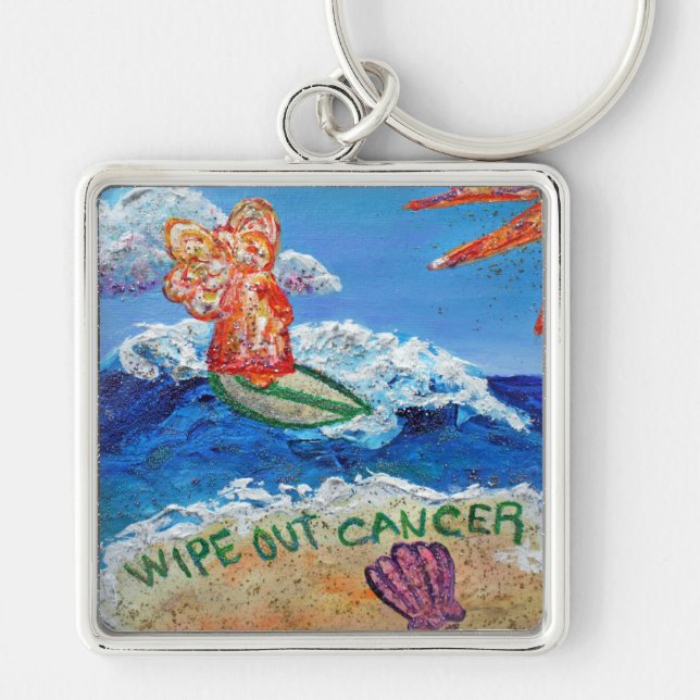 Wipe Out Cancer Angel Keychain (Front)