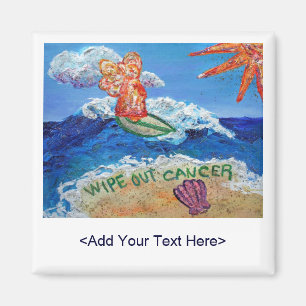 Wipe Out Cancer Angel Magnet (Customized Message)