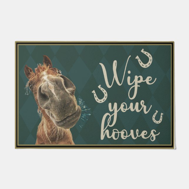 Wipe your hooves doormat, Funny horse  Doormat (Front)