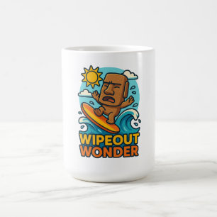 Wipeout Moai Chibi Surf Fail Coffee Mug