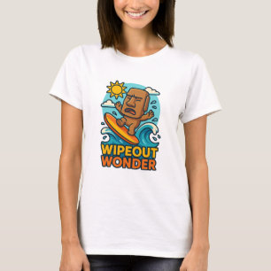 Wipeout Moai Chibi Surf Fail T-Shirt