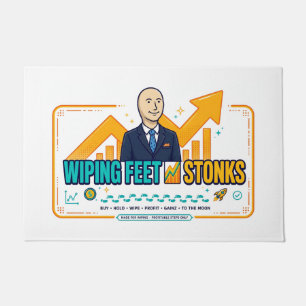 Wiping Feet Stonks Meme Funny Doormat