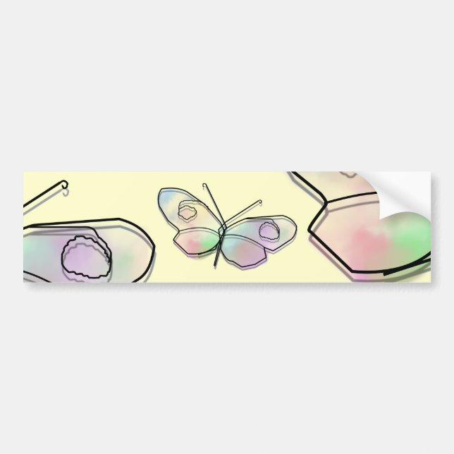 Wire Butterfly Bumper Sticker (Front)